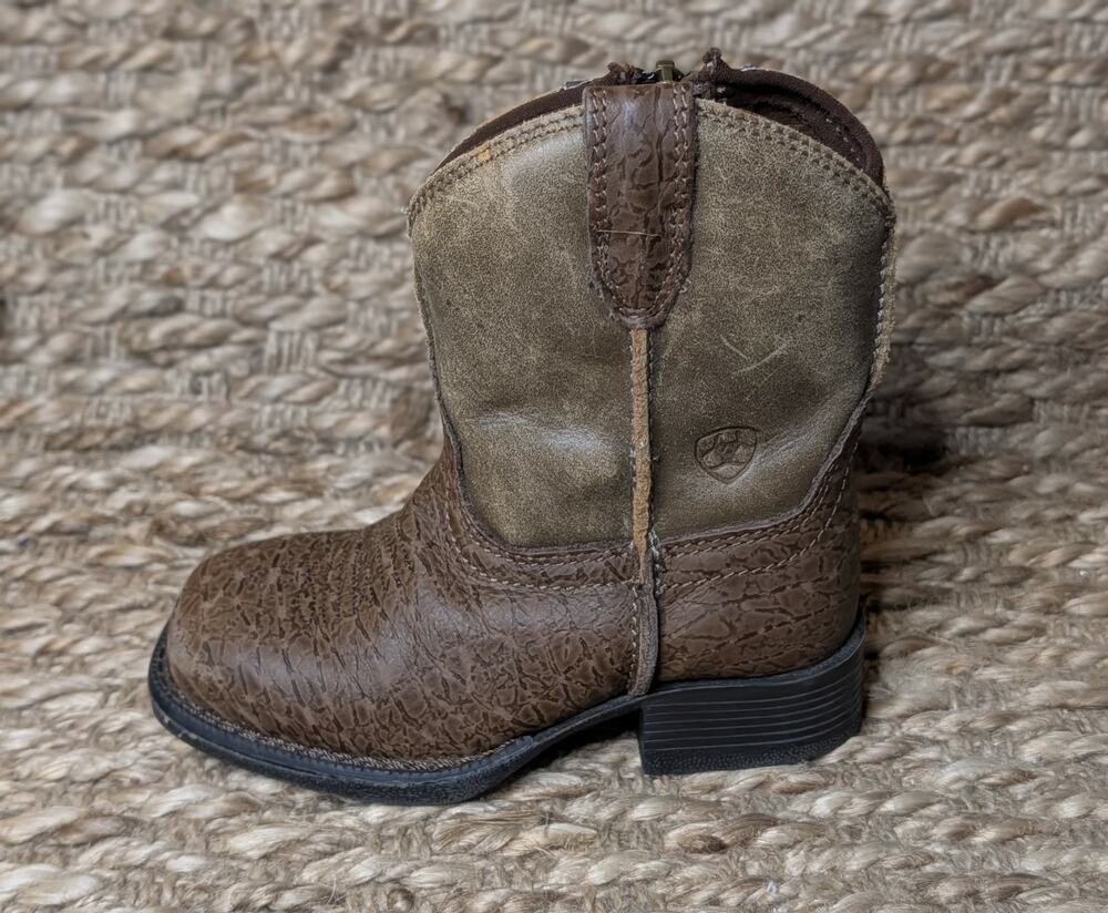 Ariat Kids Earth Rambler Brown Western Cowboy Boots Square Toe Toddler Size 5